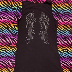 Y2K vintage 2000s affliction style So Cal grunge graphic Black Tank Top